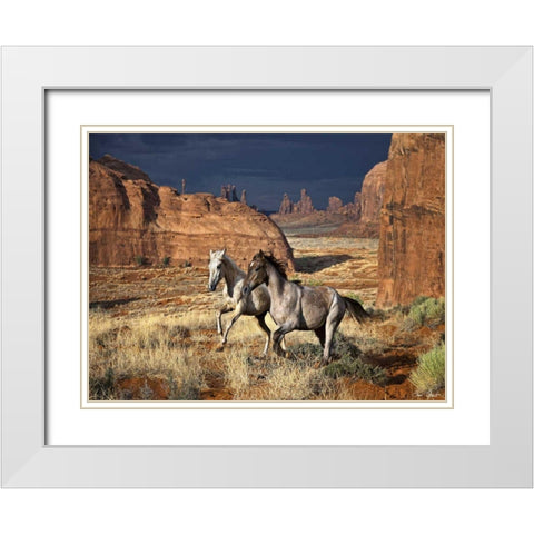 Best Friends White Modern Wood Framed Art Print with Double Matting by Drost, David