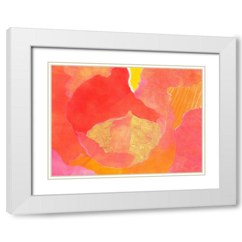 Cabbage Rose II White Modern Wood Framed Art Print with Double Matting by Roth, Carolyn
