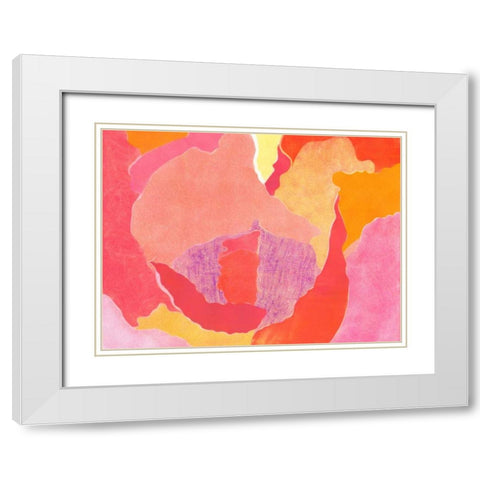 Cabbage Rose IV White Modern Wood Framed Art Print with Double Matting by Roth, Carolyn