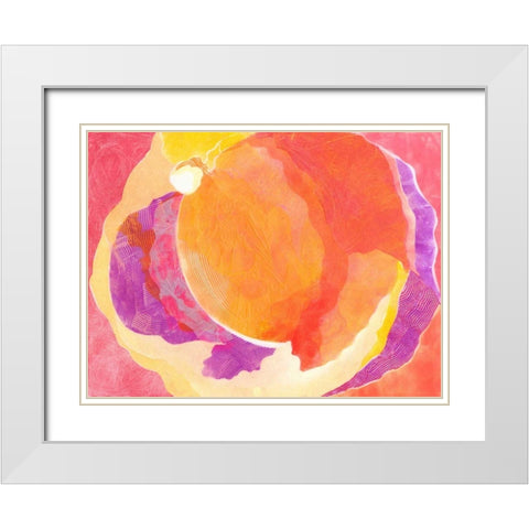 Cabbage Rose V White Modern Wood Framed Art Print with Double Matting by Roth, Carolyn