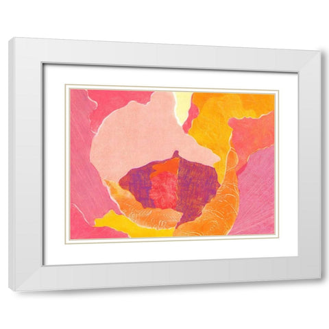Cabbage Rose VI White Modern Wood Framed Art Print with Double Matting by Roth, Carolyn