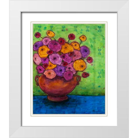 Bursting Blooms White Modern Wood Framed Art Print with Double Matting by Quin, Marabeth