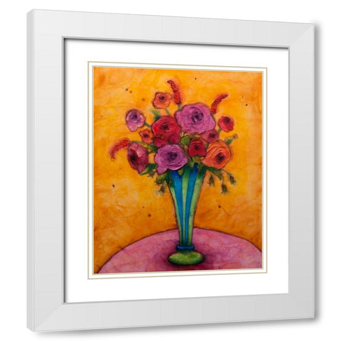 Long-Stemmed Happiness White Modern Wood Framed Art Print with Double Matting by Quin, Marabeth