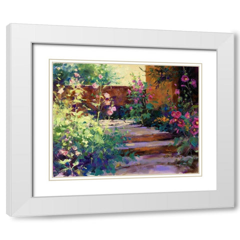 Summer Path White Modern Wood Framed Art Print with Double Matting by Pollard, Julie G.
