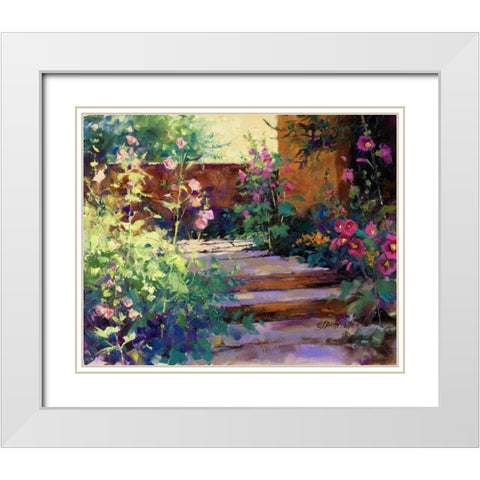 Summer Path White Modern Wood Framed Art Print with Double Matting by Pollard, Julie G.