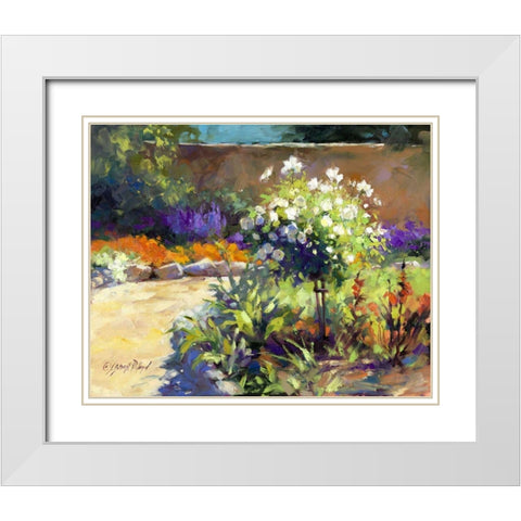 Rosa Carmela White Modern Wood Framed Art Print with Double Matting by Pollard, Julie G.
