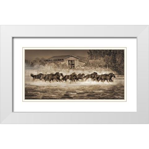 Custom A Dozen Quarters (ASH) White Modern Wood Framed Art Print with Double Matting by Drost, David