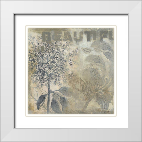 Beautiful Flowers I White Modern Wood Framed Art Print with Double Matting by Wyatt Jr., Norman