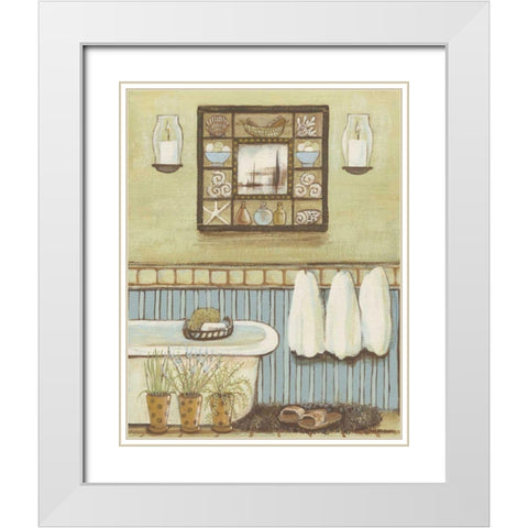 Seabreeze Bath II White Modern Wood Framed Art Print with Double Matting by Russell, Wendy