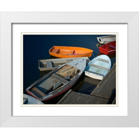 Row Boats II White Modern Wood Framed Art Print with Double Matting by Perry, Rachel