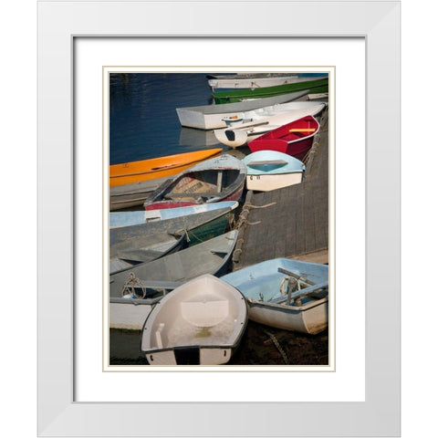 Row Boats III White Modern Wood Framed Art Print with Double Matting by Perry, Rachel