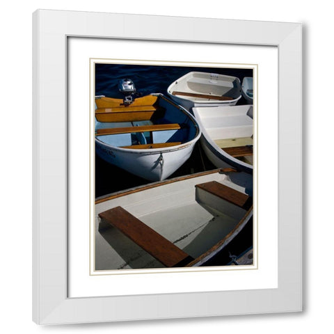 Row Boats V White Modern Wood Framed Art Print with Double Matting by Perry, Rachel