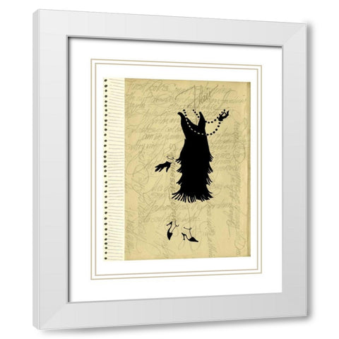 Flapper Fashion IV White Modern Wood Framed Art Print with Double Matting by Della-Piana, Elissa