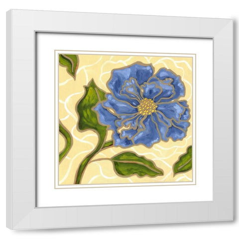 Annie Blue I White Modern Wood Framed Art Print with Double Matting by Deans, Karen