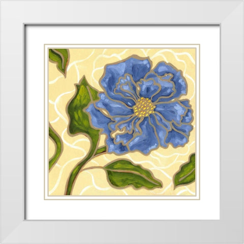 Annie Blue I White Modern Wood Framed Art Print with Double Matting by Deans, Karen