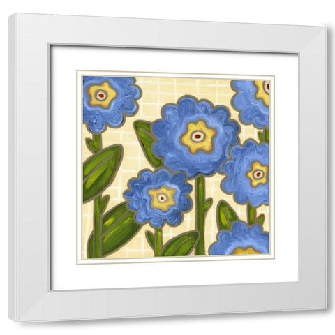 Annie Blue II White Modern Wood Framed Art Print with Double Matting by Deans, Karen