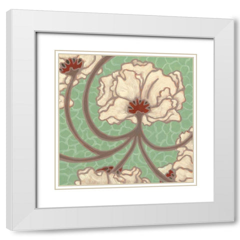 Cleo Aqua III White Modern Wood Framed Art Print with Double Matting by Deans, Karen