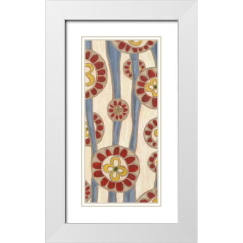 Flowing Flowers I White Modern Wood Framed Art Print with Double Matting by Deans, Karen