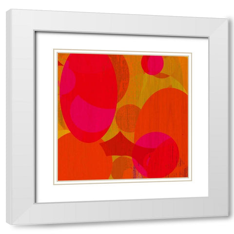 Warm Ellipses I White Modern Wood Framed Art Print with Double Matting by Mountain, Ricki