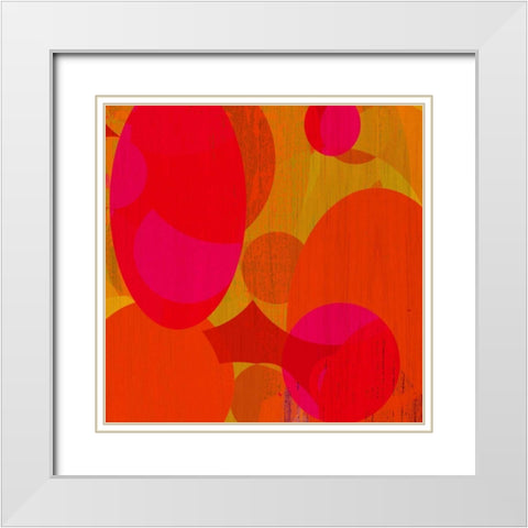 Warm Ellipses I White Modern Wood Framed Art Print with Double Matting by Mountain, Ricki