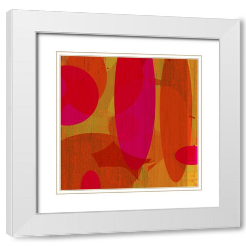 Warm Ellipses II White Modern Wood Framed Art Print with Double Matting by Mountain, Ricki