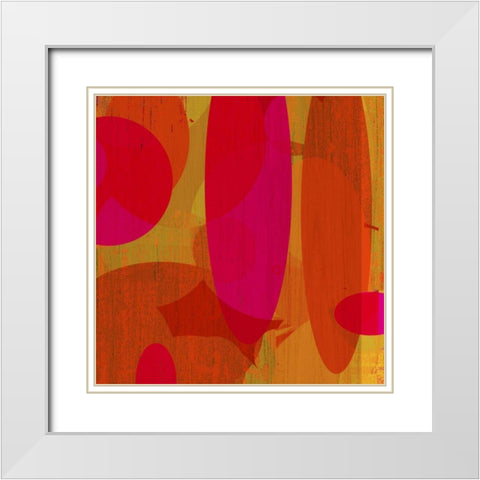 Warm Ellipses II White Modern Wood Framed Art Print with Double Matting by Mountain, Ricki