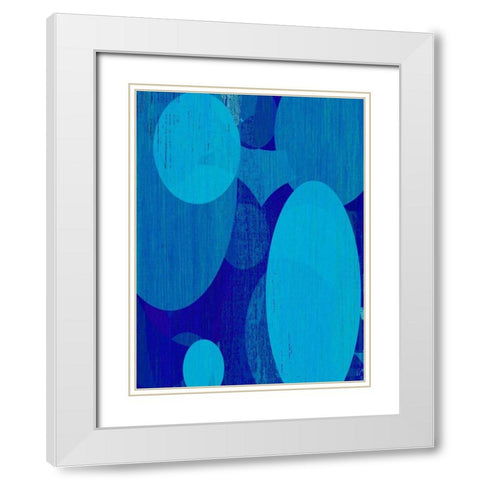 Ocean Ellipses I White Modern Wood Framed Art Print with Double Matting by Mountain, Ricki