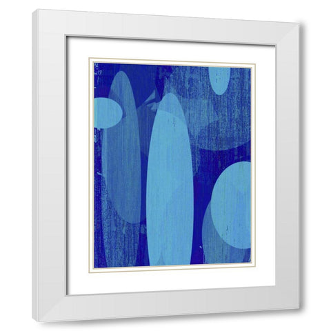 Ocean Ellipses II White Modern Wood Framed Art Print with Double Matting by Mountain, Ricki
