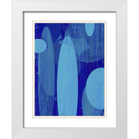 Ocean Ellipses II White Modern Wood Framed Art Print with Double Matting by Mountain, Ricki