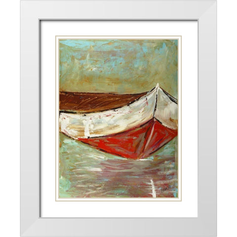 Canoe I White Modern Wood Framed Art Print with Double Matting by Hebert, Deann