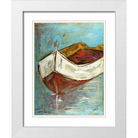 Canoe II White Modern Wood Framed Art Print with Double Matting by Hebert, Deann
