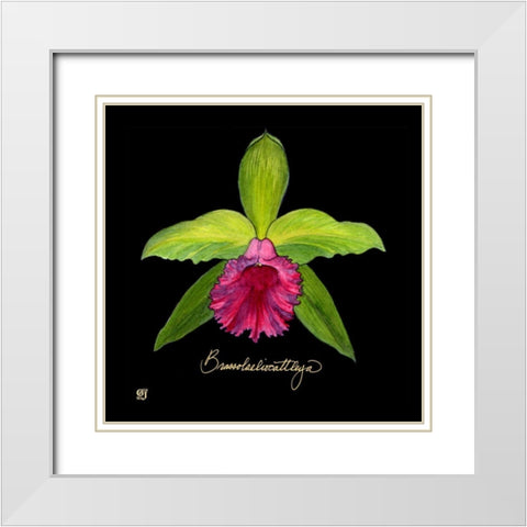 Vivid Orchid I White Modern Wood Framed Art Print with Double Matting by Joyner, Ginny