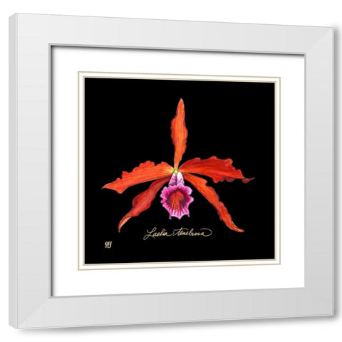 Vivid Orchid II White Modern Wood Framed Art Print with Double Matting by Joyner, Ginny