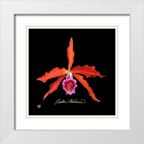 Vivid Orchid II White Modern Wood Framed Art Print with Double Matting by Joyner, Ginny