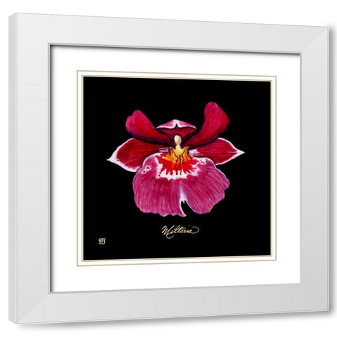 Vivid Orchid VIII White Modern Wood Framed Art Print with Double Matting by Joyner, Ginny