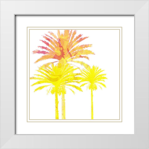 Sunny Palm II White Modern Wood Framed Art Print with Double Matting by Mountain, Ricki
