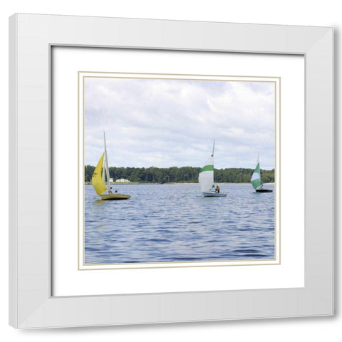 Water Racing III White Modern Wood Framed Art Print with Double Matting by Project, A.
