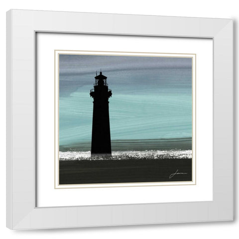 Dusky Sea I White Modern Wood Framed Art Print with Double Matting by Burghardt, James