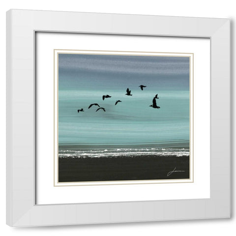 Dusky Sea II White Modern Wood Framed Art Print with Double Matting by Burghardt, James