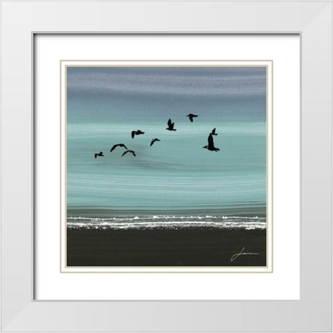 Dusky Sea II White Modern Wood Framed Art Print with Double Matting by Burghardt, James