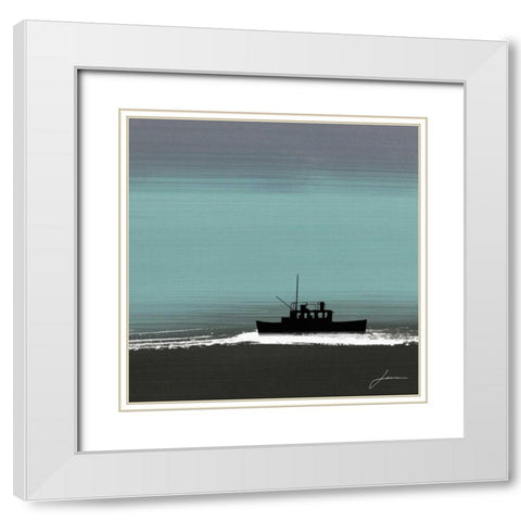 Dusky Sea III White Modern Wood Framed Art Print with Double Matting by Burghardt, James