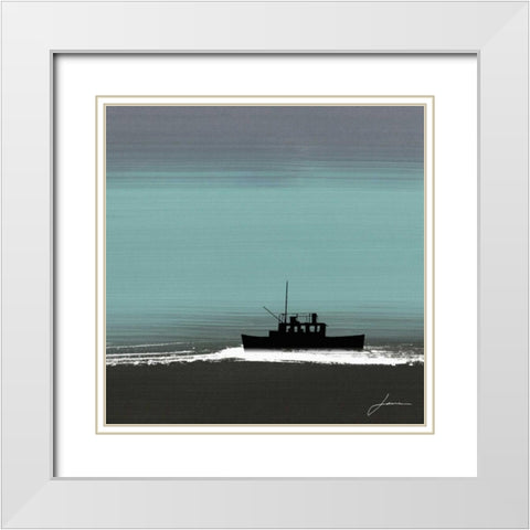 Dusky Sea III White Modern Wood Framed Art Print with Double Matting by Burghardt, James