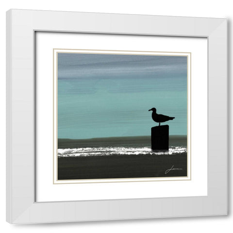 Dusky Sea IV White Modern Wood Framed Art Print with Double Matting by Burghardt, James