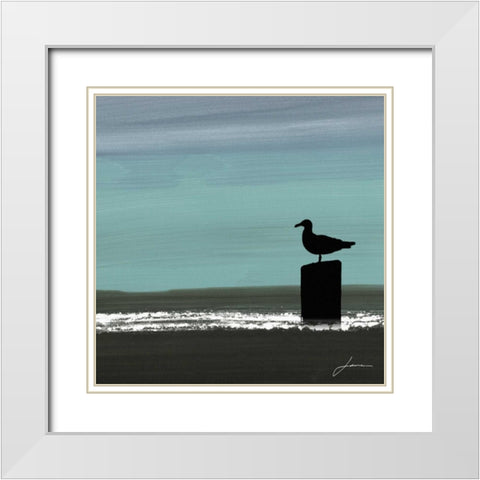 Dusky Sea IV White Modern Wood Framed Art Print with Double Matting by Burghardt, James