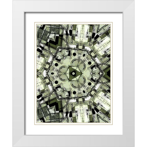 Complex II White Modern Wood Framed Art Print with Double Matting by Burghardt, James