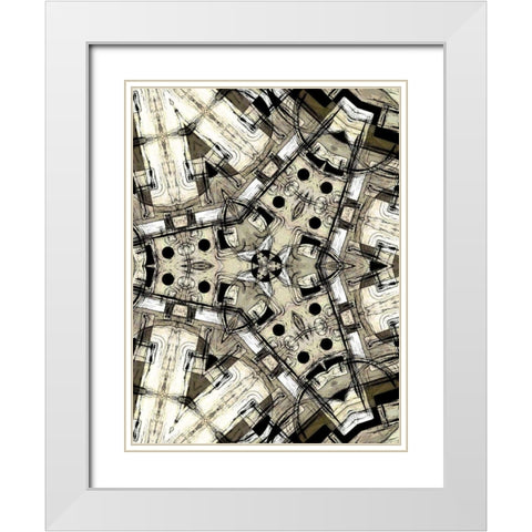 Complex III White Modern Wood Framed Art Print with Double Matting by Burghardt, James