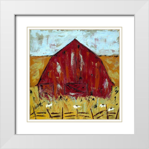 Big Red I White Modern Wood Framed Art Print with Double Matting by Hebert, Deann