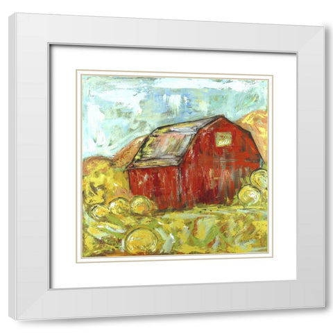 Little Red I White Modern Wood Framed Art Print with Double Matting by Hebert, Deann