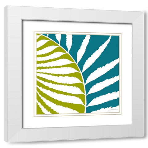 Duo Stem V White Modern Wood Framed Art Print with Double Matting by Burghardt, James