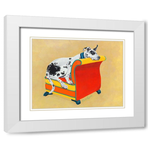 Great Dane on Orange White Modern Wood Framed Art Print with Double Matting by Dillon, Carol